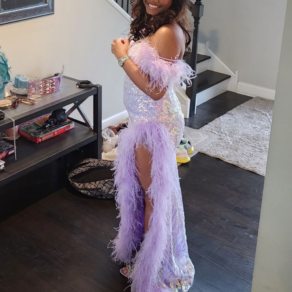 Purple prom dress with shoes